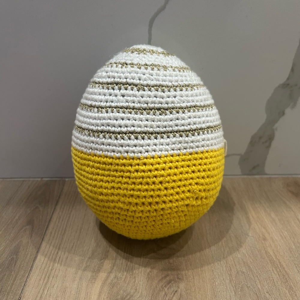 Land Of Nod Yellow and White Striped Toy
